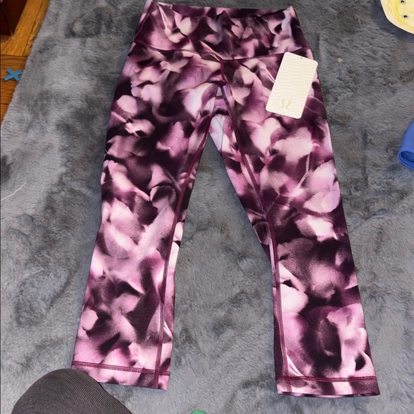 lululemon athletica Pants - lululemon athletica Pink and Purple Tie-Dye Capri Leggings NWT